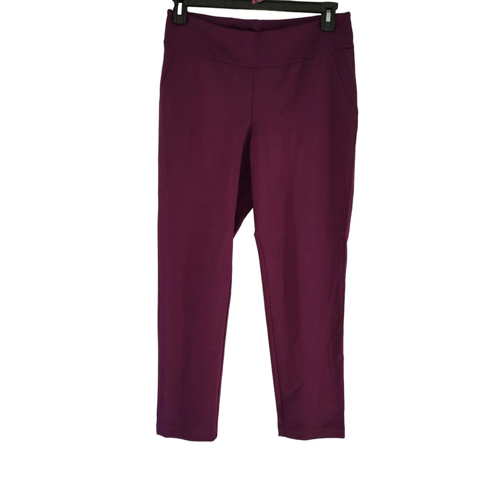 Linea by Louis Dell' Olio Knit  Purple Pull-On  Ankle Pants Size 8P  10522-0587
